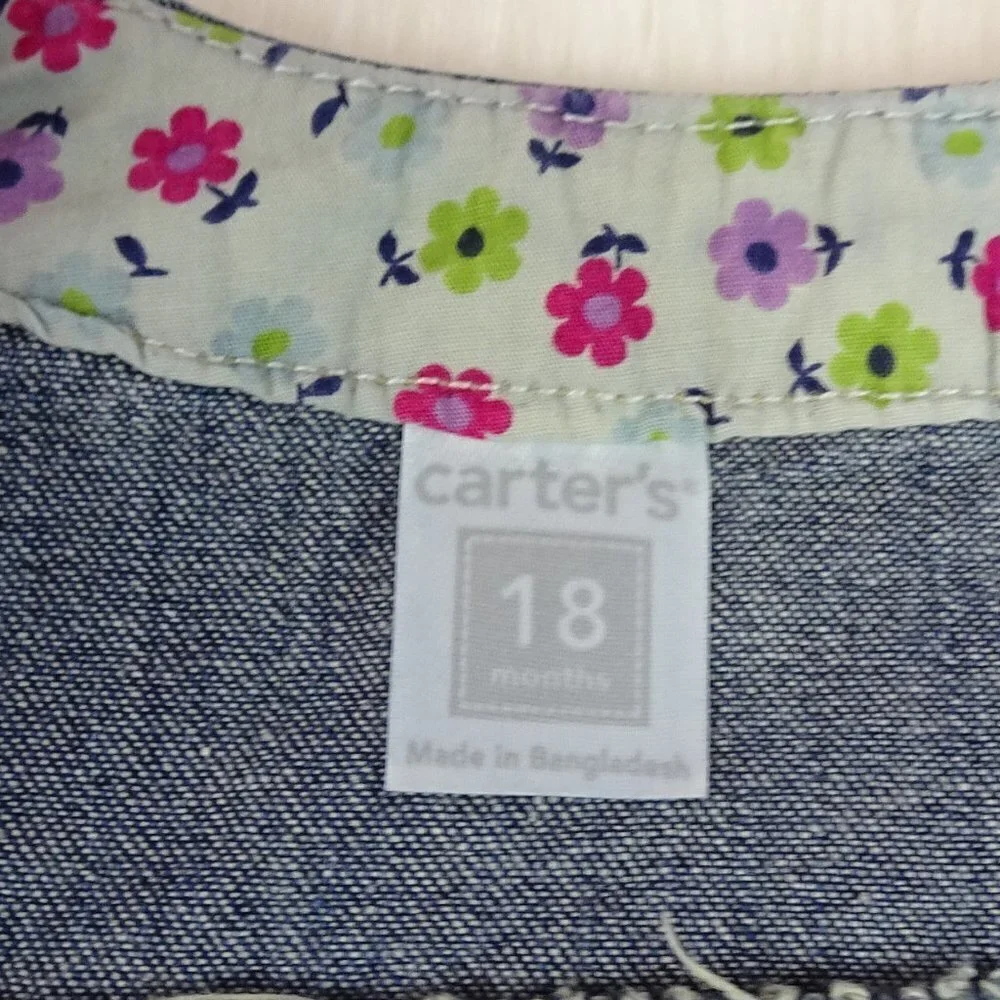 Clearance!💎5/$25 Carter's Denim Jean Jacket Baby Adorable 18 Mos